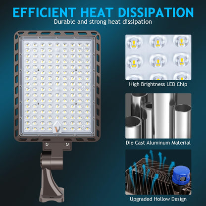 Dream Eeve 350W LED Parking Lot Light Dusk to Dawn Photocell 5000K Commercial Outdoor Area Light IP65 Waterproof 100-277V 52500LM Wall Mount