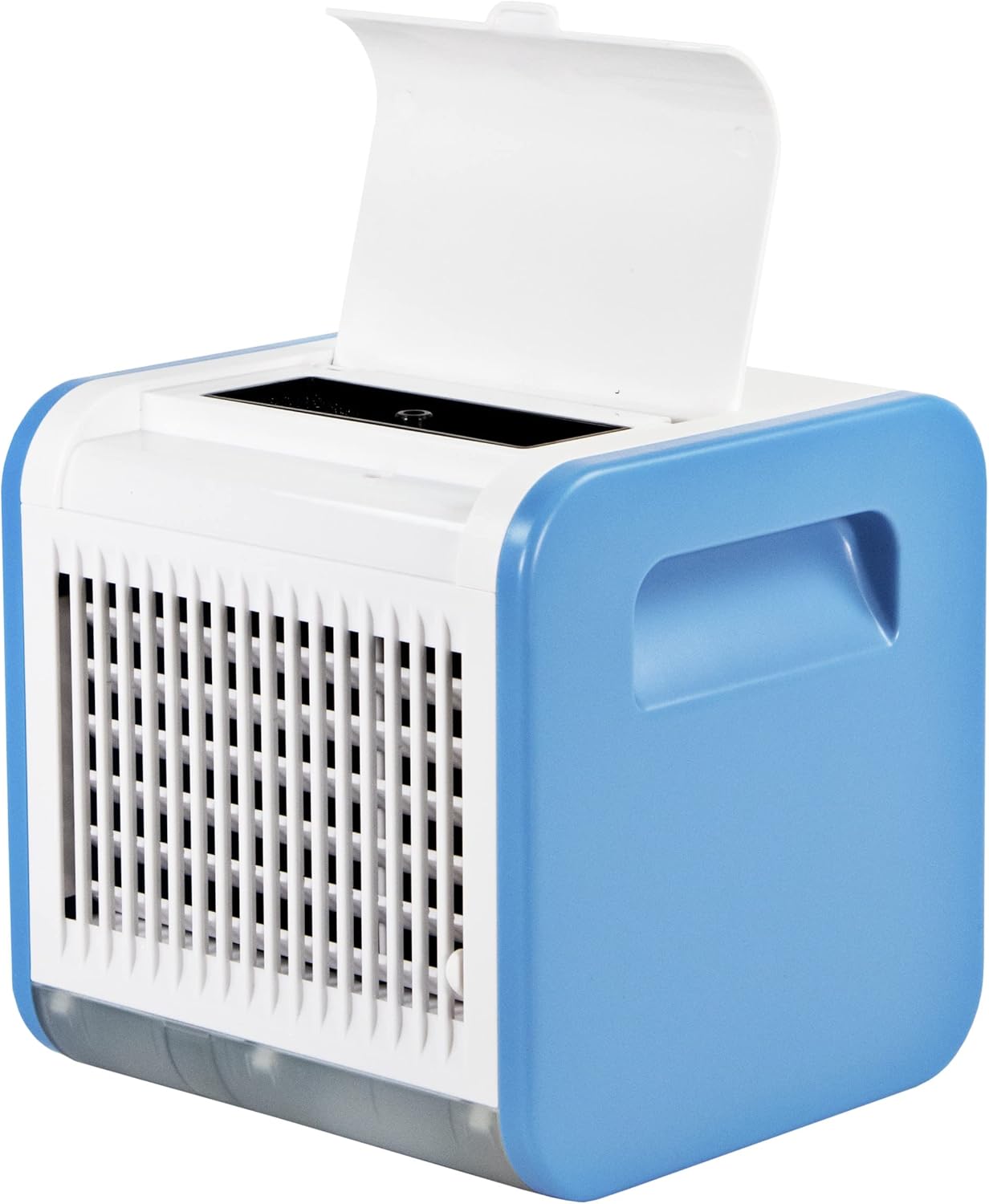 Comfort Zone CZAC10BL Mini Portable Air Conditioner, 3-Speed Personal Evaporative Cooler with Top-Fill Water Tank, Blue