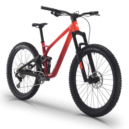 SAVADECK Carbon Fiber Soft Tail Mountain Bike All Terrain Suspension Off-Road Fox Front Fork and Adult Racing, Firepower Orange-M6100-12 Speed (Red, 29 * 19)