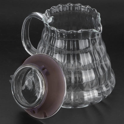 Fdit High Borosilicate Glass Coffee Pot, Exquisite Kettle with Rubber Cover, Coffee Maker for Home, Hotel, Office (1#)