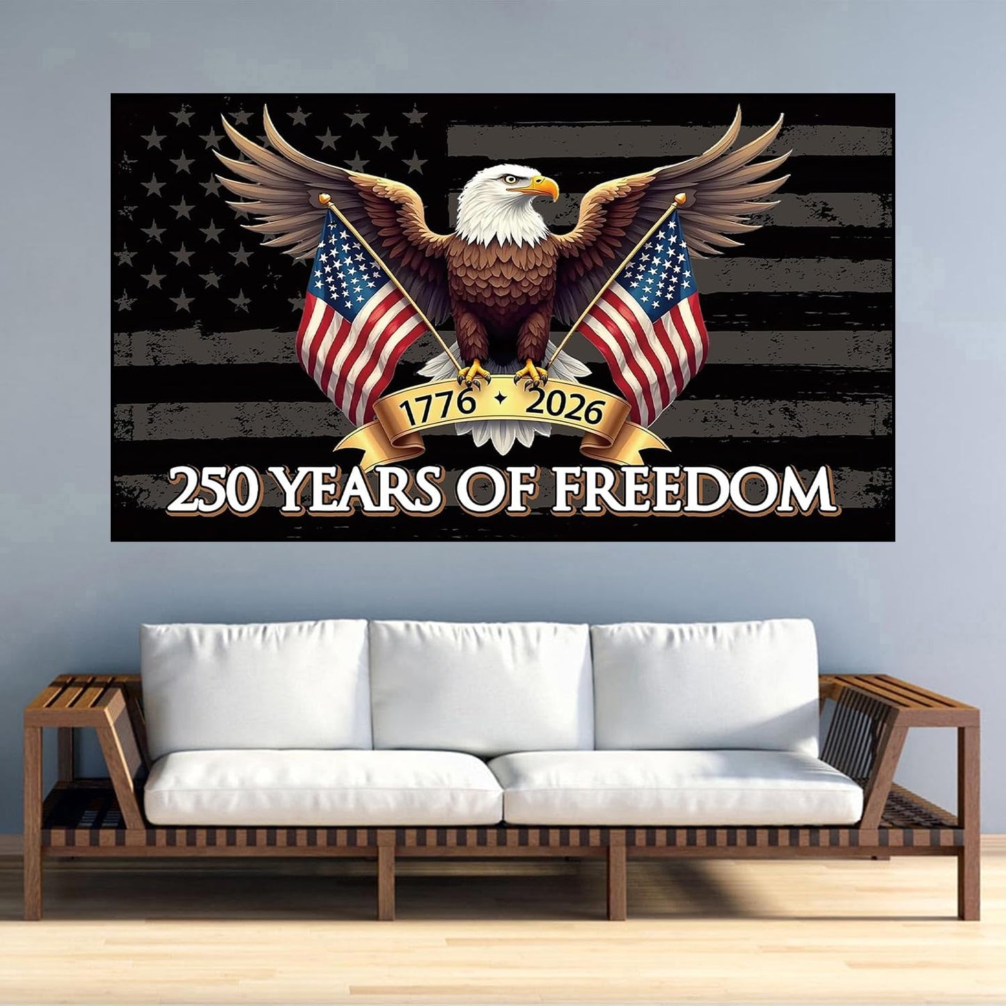 ijbnhd Large Diamond Painting, Large Diamond Art Kits for Adults, Full Drill Round Big Diamond Painting, DIY Independence Day Gem Art and Crafts for Home Wall Decor Gift 27.5 X 15.7inch