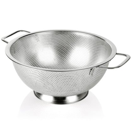 Gulex Colander Stainless Steel 5-Quart, Strainer for Kitchen Food, Dishwasher Safe