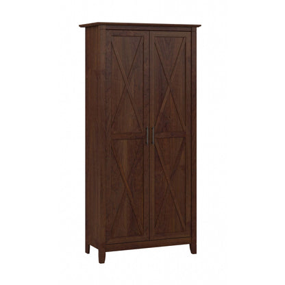 Bush Home Key West Tall Storage Cabinet with Doors in Bing Cherry