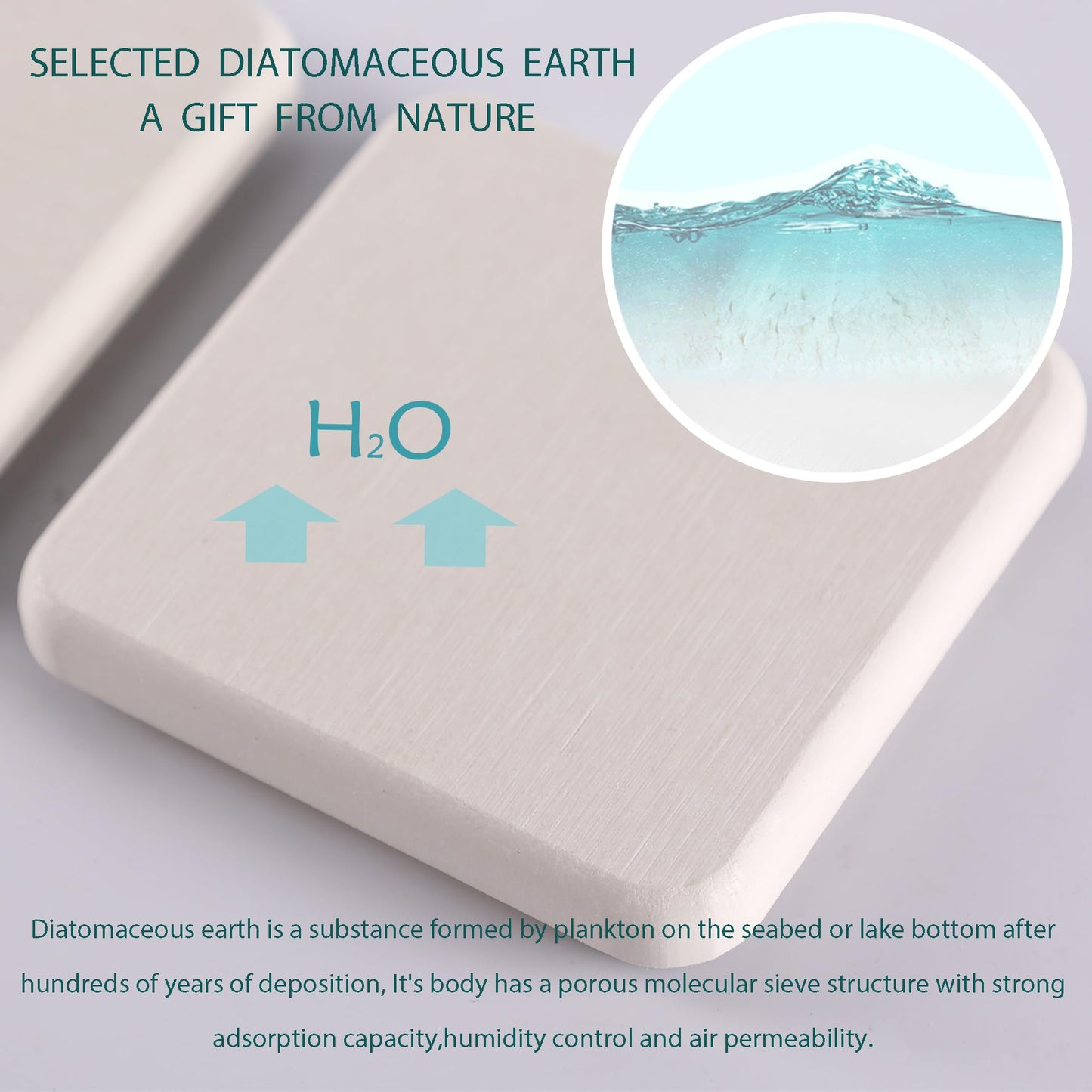 NiuYichee 2 Pcs Water Absorbing Stone Trays, Kitchen/Bathroom Sink Soap Dish, Diatomite Tray Used for Hand Soap & Cosmetic Bottles in The Modern Home, 3.15" W x 8.7" L, White