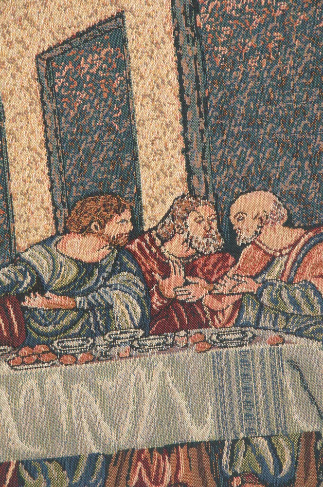 C Charlotte Home Furnishings Inc Last Supper II Belgian Tapestry Wall Hanging | Viscose Cotton and Polyester Blend Wall Art | 34 in. x 63 in | Home Decor Accents