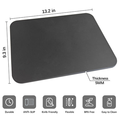 ZVP Thick TPU Cutting Boards for Kitchen, Rubber Flexible Cutting Board Mats, Nonslip Silicone Chopping Mats Foldable BPA Free Knife Friendly Non-Toxic Dishwasher Safe