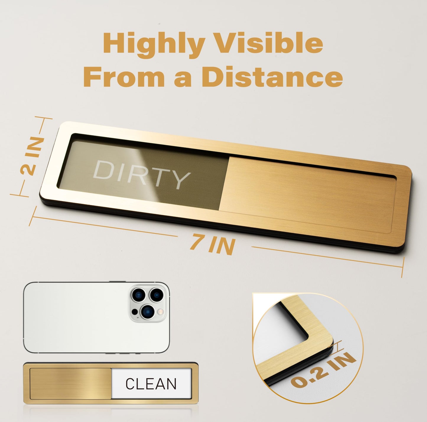Dishwasher Magnet Clean Dirty Sign - Stainless Steel Dishwasher Magnet Sign - Clean & Dirty Dishwasher Slider Indicator - Kitchen Organizers and Storage