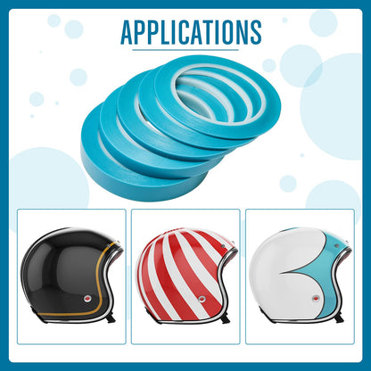 Xuniea 5 Rolls of Vinyl Tape Masking Tape Automotive Car Auto Paint for Curves, High Temperature Vinyl Low Tack(1/16 Inch, 1/8 Inch, 1/4 Inch, 1/2 Inch, 3/4 Inch, Blue)