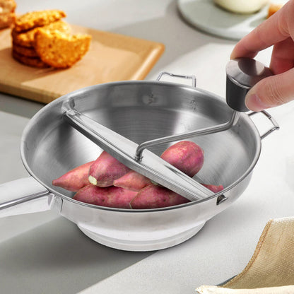 Lurrose Manual Potato Presser Stainless Steel Ricer for Home Kitchen - Easy Crank Potato Masher for Mashed Potatoes Sweet Potatoes Squash and Vegetables - Aluminum Alloy 13.77X7.59X2.75 Inch