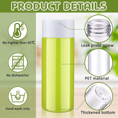Yinder 50 Pack Plastic Juice Bottles Sensory Empty with Lids 10 oz Bulk Reusable Clear Bottles with Caps Smoothie Ideal for Sensory Crafts(White)