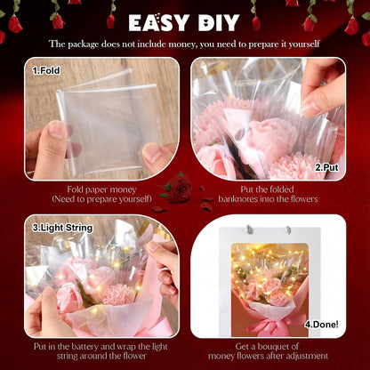 Thiccywoov Mother's Day Flower Bouquet Kit for Her 2026 DIY Artificial Flower Bouquets Rose Bouquet Gift with Bag for Birthday, Anniversary Present for Wife Grandma