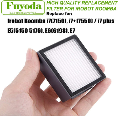 Fuyoda 6 Pack Upright Filters Replacement Compatible with iRobot Roomba E&I Series E5(5150) E6(6198) i3(3150) i4(4150)