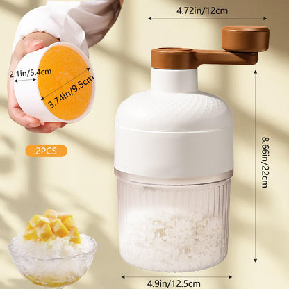 Manual Ice Shaver – High-Efficiency, No-Electric Ice Crusher & Snow Cone Maker with 2 Ice Trays, Ideal for Camping & Home Use
