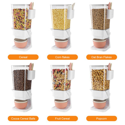 Osacoe Cereal Dispenser Countertop 2 Pack with Bowls Spoons Cutlery Box,5.5 QT Dry Food Dispenser Snack Organizer Containers Storage with Lids for Pantry Kitchen Organization Oatmeal Nut Granola Candy