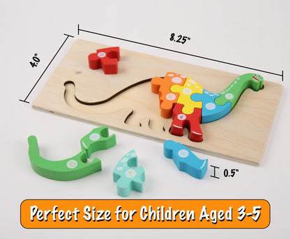 Montessori Mama Wooden Toddler Puzzles for Kids Ages 2-4, Montessori Toys for 3 Year Old, Animal Toddlers Toys Ages, 4-Pack Learning Toddler Puzzle