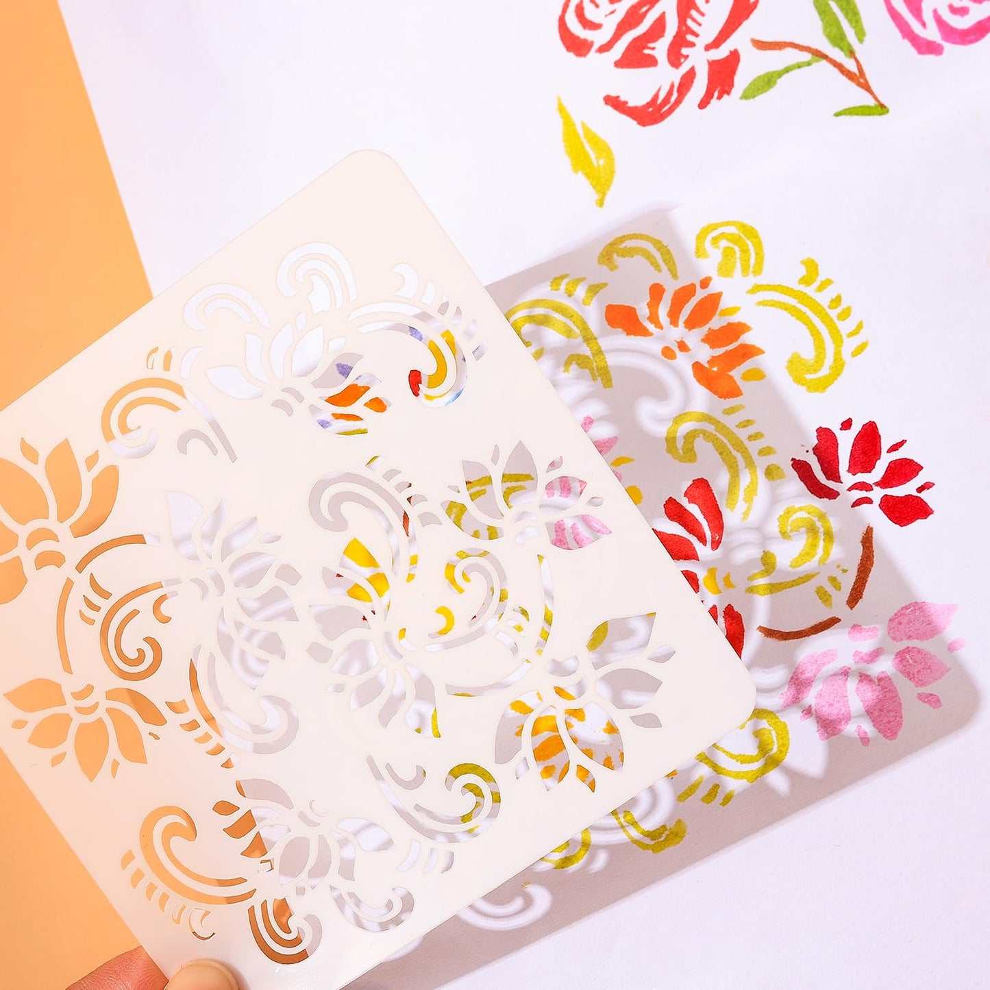 72 Pcs Mandala Stencils, 4 inch Artistic Printing Reusable Stencils for Painting on Wood, Wall & Floor Decor, Scrapbooking, Drawing, Crafts, DIY Rock Painting and face