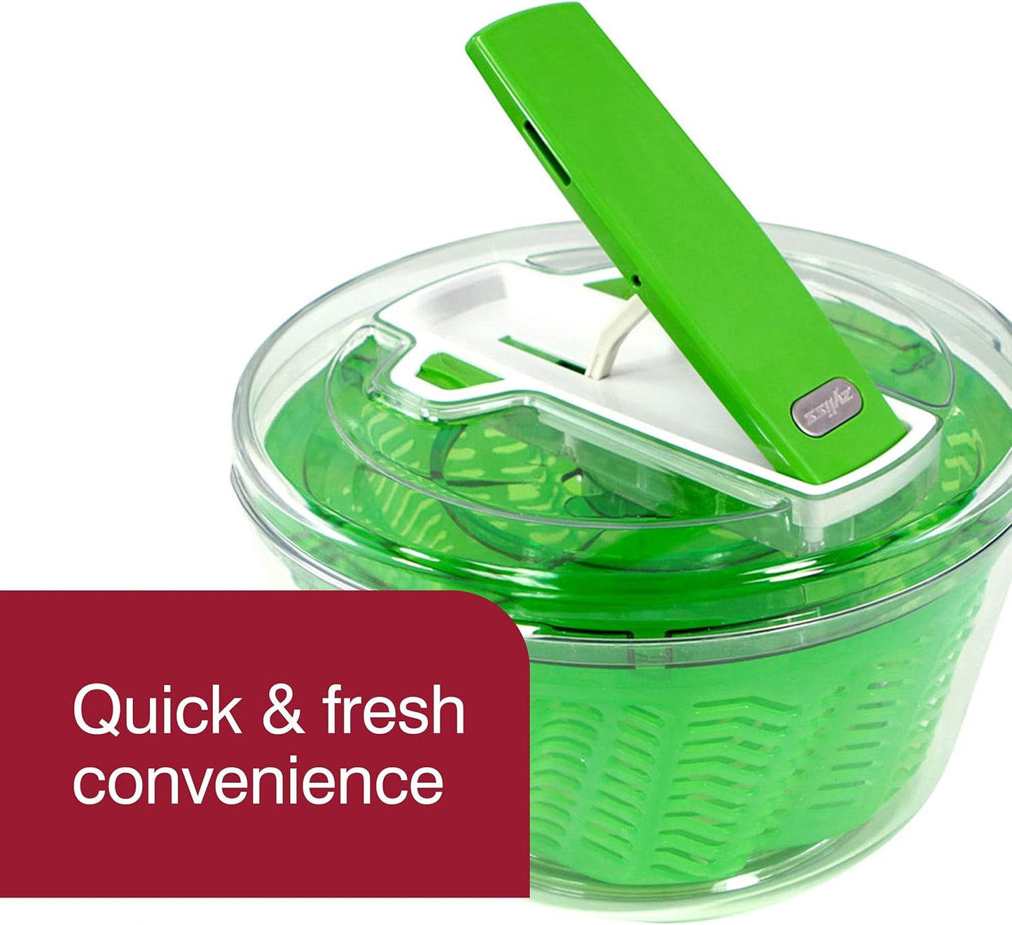 Zyliss Swift Dry Salad Spinner Large - Plastic Lettuce Colander and Spinner, Green