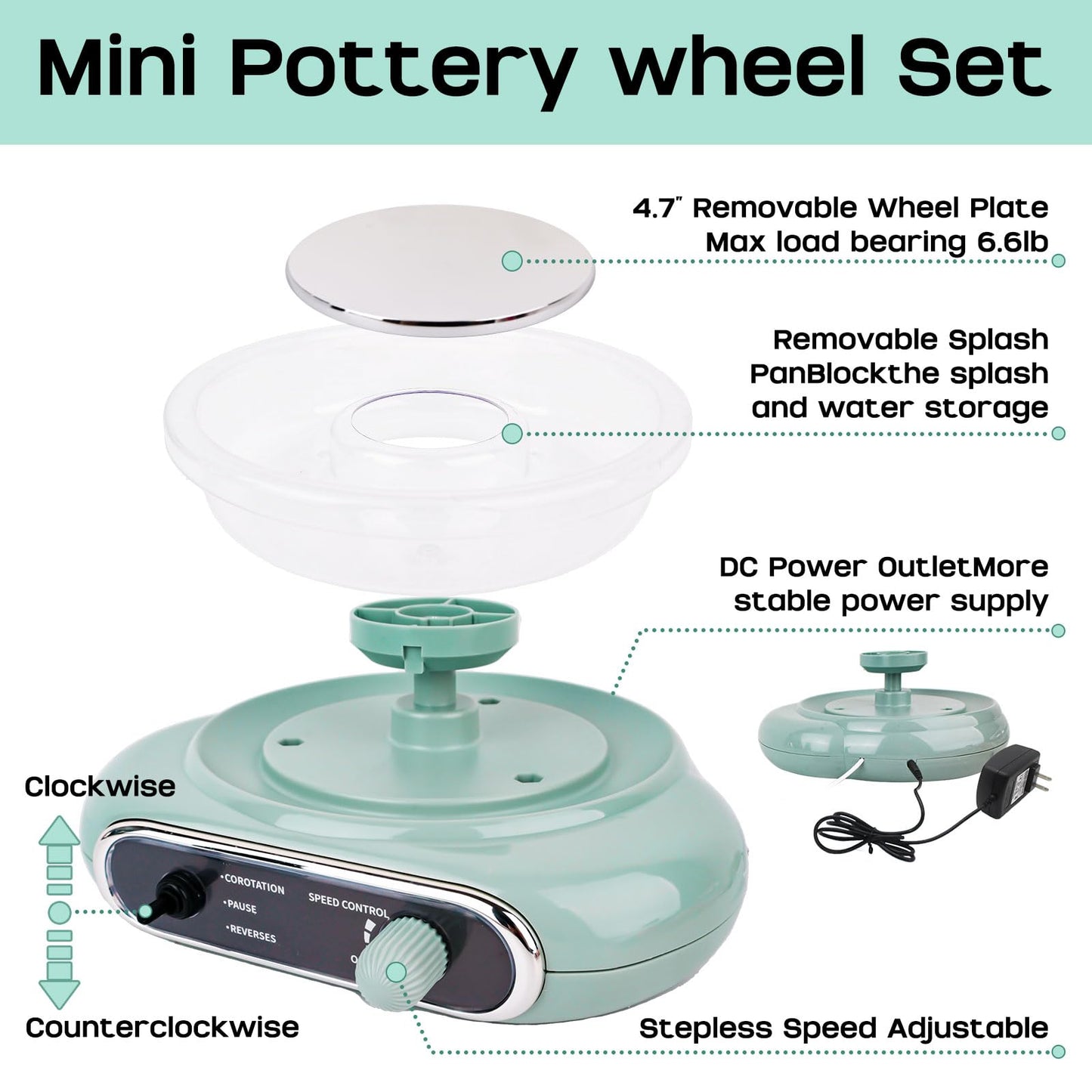 Pottery Wheel,mini Pottery Wheel for Kids,Kids Pottery Wheel kit,Ages 4-8 Crafts Kits for Kids Ages 8-12,Sculpting Clay Tools & Arts Supplies Arts