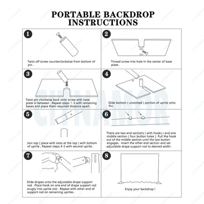 Pipe and Drape Adjustable Uprights, Crossbars,Bases & Hangers - Drape Systems for Backdrops, Trade Shows, Events, Photo Booths and Decorations by CITNAMOR (10' Tall x 10' Wide Kit(2xCrossbar))