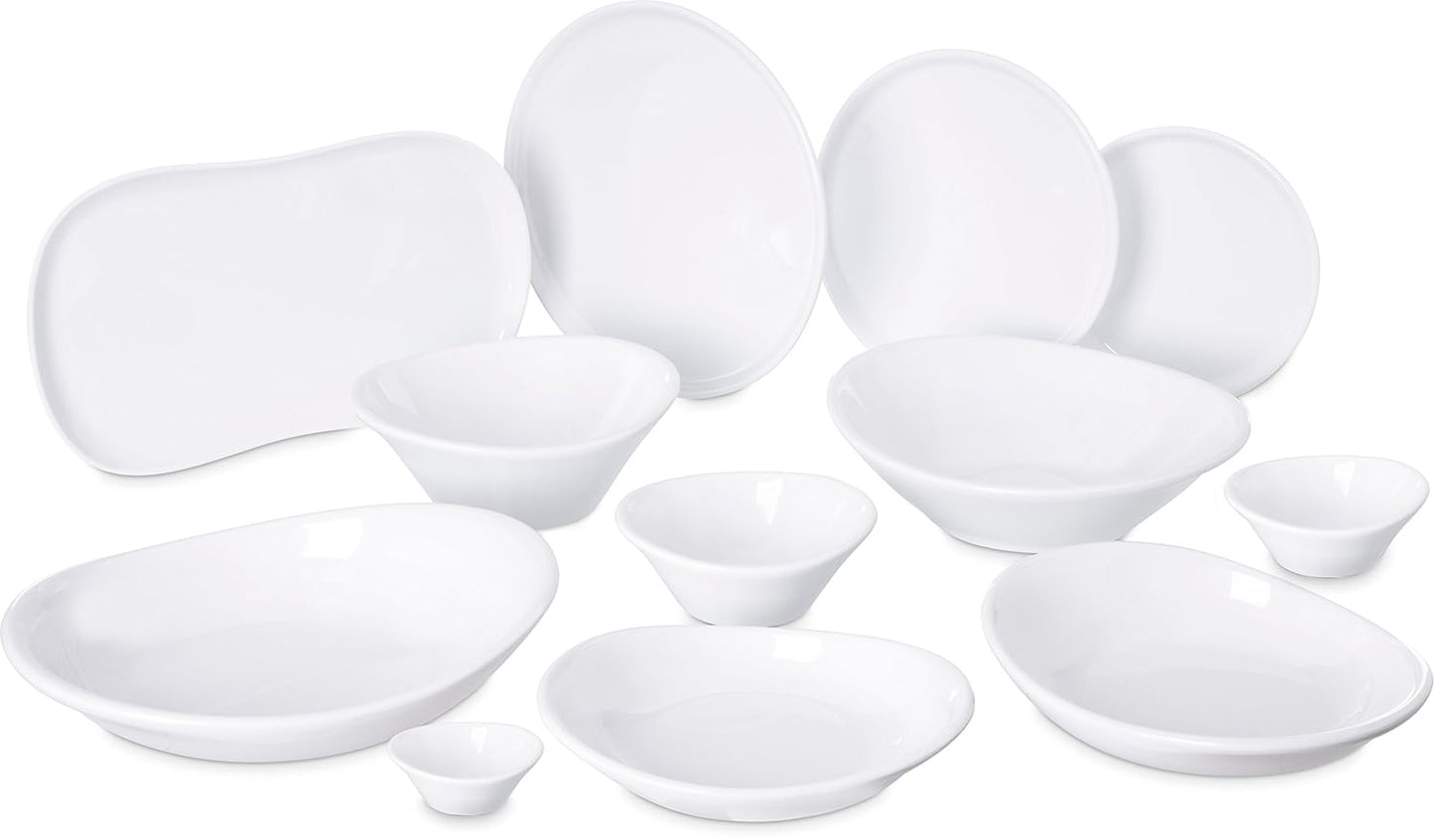 Carlisle FoodService Products Stadia Reusable Plastic Pasta Plate, Melamine, 9.5 Inches, White