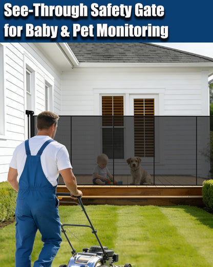 200" Retractable Baby Gates Extra Wide for Large Opening, 41" Extra Tall Retractable Dog Gate Pet Gates, Long Child Safety Mesh Gate with Fiberglass Rods for Stairs, Doorways, Hallways, Indoor/Outdoor