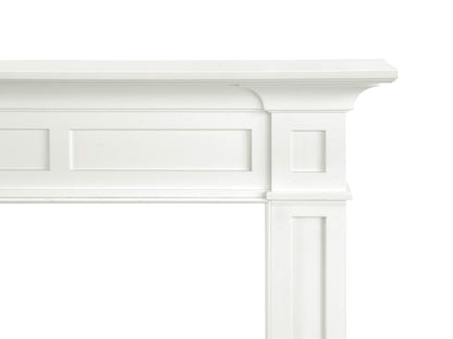Pearl Mantels ARYB56515 Furniture for Your Fireplace, Premium Grade A MDF Mantel Surround, Crisp White Paint, Interior Opening 56" W x 42" H