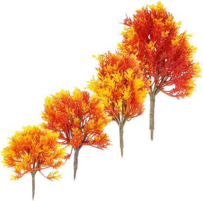SUPVOX Mini Maple Tree Plant, Artificial Maple Tree Plastic Model, Miniature Figurine, 4pcs for Fairy Garden