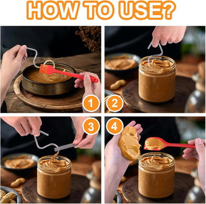 16 26 OZ 10 Vodolo Natural Peanut Butter Stirrer Tool,Nut Butter Mixer Kit Fits - Jars with Silicone Jar Spatula