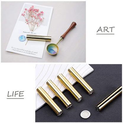 CRASPIRE Mini 15mm Wax Seal Stamp 2 Sides Pattern Butterfly Dragonfly Brass Stamp Vintage Mini Wax for Wedding Invitations Envelopes Halloween Christmas Thanksgiving Gift Packing