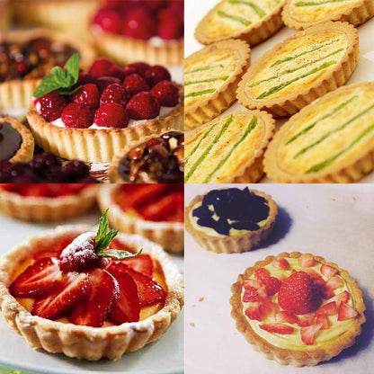 Mini Tart Pans Set of 6, Nonstick 4 Inch Mini Quiche Pan with Removable Bottom