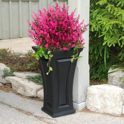 GREENRAIN 8 Bundles Artificial Lavender Flowers, UV Resistant Faux Plastic Plants for Garden, Porch, Window Box Décor