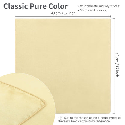 Aneco 16 Pack Square Satin Napkin Bright Silk Table Napkin Soft Smooth Fabric Table Napkin for Wedding Banquet Party Decoration, Champagne, 17 x 17 Inch