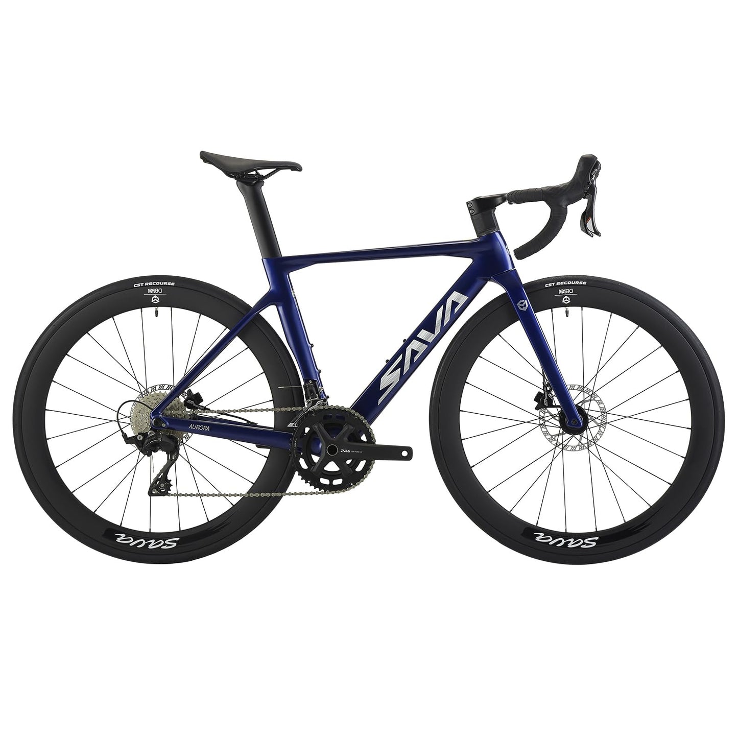 SAVADECK A7L Carbon Road Bike, T800 Carbon Fiber Frame 700C Racing Bicycle with Shimano 105 R7100 24 Speed Groupset and Hydraulic Disc Brake, Ultra-Light Carbon Bike for Man and Women(Dark Blue,47cm)