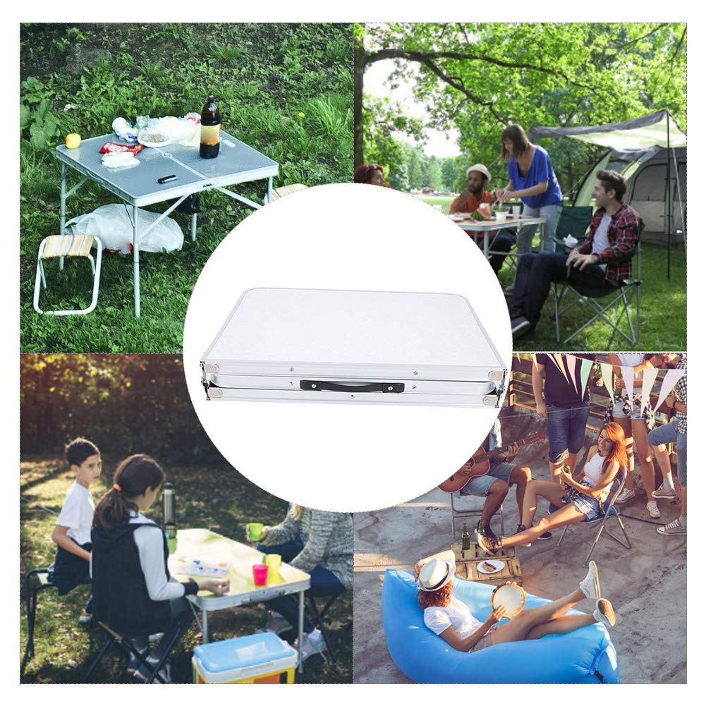 Eminchu Folding Table with Sprayed Fireproof Board Foldable Design Easy to Carry Camping Furniture Supplies High Strength Aluminum Alloy Material for Outdooor Picnic Camping Travel