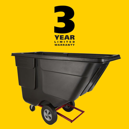 Rubbermaid Commercial Products Tilt Dump Truck/Trash Cart/Garbage Collection/Recycling, 1/2 Cubic Yard, Waste Collection, 1250 lbs capacity, Black, for Office/Warehouse/Facility Management