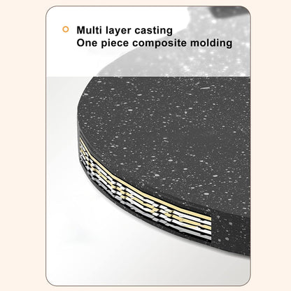 Korean Grill Pan with Non Stick 6 Layer Coating, Round Grill Pan with Pouch for Induction and Electric Cooktops