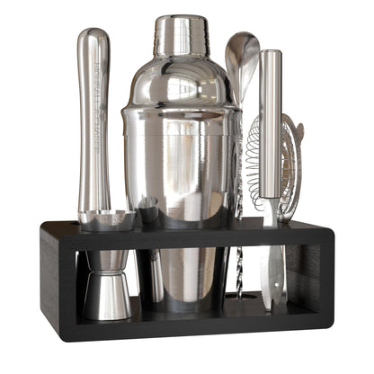 Highball & Chaser Cocktail Shaker Set: Bartender Kit for Home Bar Mixology Cocktail Bar Set Plus E-Book with 30 Recipes (Silver)