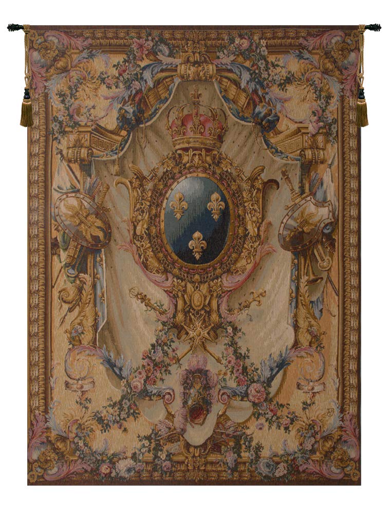 C Charlotte Home Furnishings Inc Grandes Armoiries Creme I French Tapestry Wall Hanging 58 X 44 Inch Viscose Cotton And Polyester Blend Wall Art Perfect For Home Decor And Wall Decor