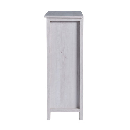 HOMES: Inside + Out Maifan Farmhouse 6-Shelf Wood 28 in. Shoes Cabinet for Living Room, Entryway, White Oak