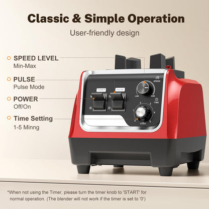 1800W Blender for Smoothies, Countertop Blenders for Kitchen with 70 Oz BPA-Free Pitcher and 20 oz To-Go Cup, 28000 RPM High-Speed Motor Blender for Ice Crushing, Frozen Drinks, Milkshakes (Deep Red)