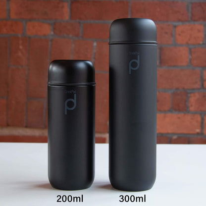 Drinkpod HCF-200BK Vacuum Insulated Capsule Flask, Black, Stainless Steel, 200ml