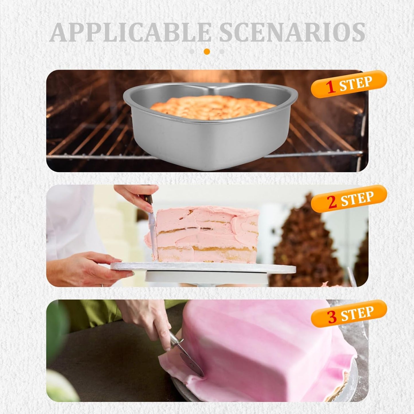 Hemoton Heart Shape Cake Pans, 8.4 Inch Aluminum Nonstick Baking Mold with Removable Bottom for Cakes and Brownies