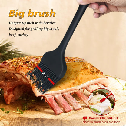 WALFOS Extra Large Silicone Basting Pastry Brush - 2.5 inch Wide Bristle Brush for BBQ Grill Baking Kitchen Cooking