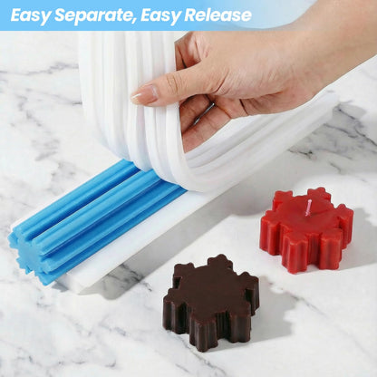 EORTA Snowflake Silicone Mold Tube, Christmas Winter Embed Soap Mold for Baking, Cake, Mousse, Dessert, DIY Handmade, Candle, Clay Craft Making Tool