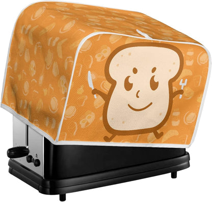 Cartoon Toaster Design 4 Slice Cover, Decorative Small Kitchen Appliance Dust and Fingerprint Protection