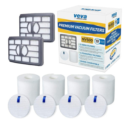 VEVA Premium Vacuum Filter Set with 2 HEPA, 4 Foam, 4 Felt for Shark Rotator Lift-Away Model, 500, 501, 502, 505, 552 and UV560