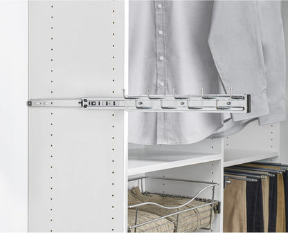 Rev-A-Shelf 14" Pull Out Closet Organization Rack for Belts, Ties, Scarves, Accessories Storage Hanger, Chrome, BRC-14CR