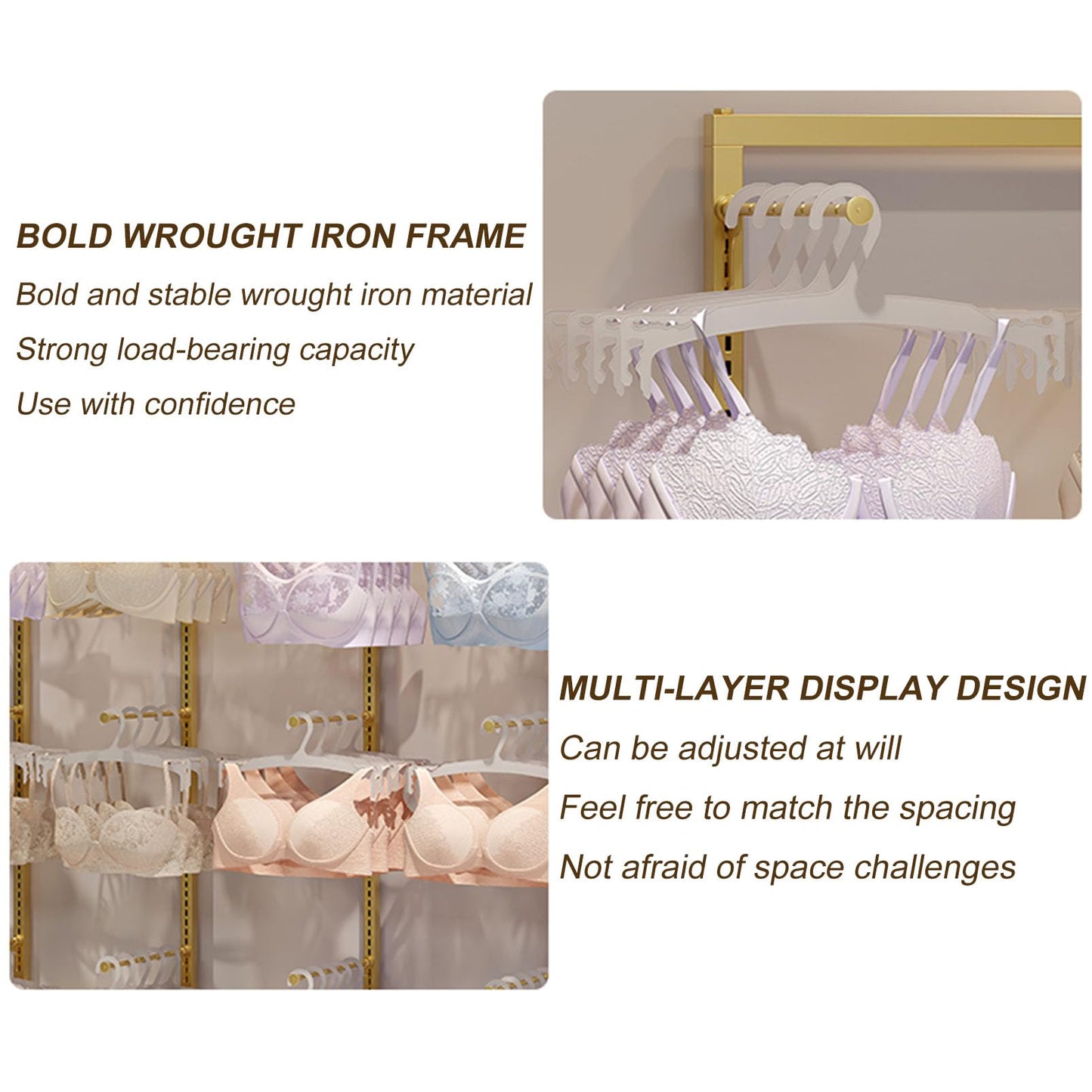 Boutique Clothing Store Garment Rack for Lingerie Display and Handbag Organization Multifunctional Underwear Bra Gloves Socks Swimsuit and Beachwear Commercial Shelves Stand