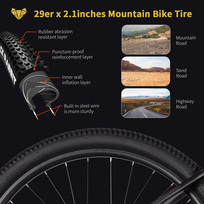 TRIFOX Carbon Fiber Mountain Bike with Shimano M6100 Deore Groupset 12-Speed,Carbon Fiber Frame,Hydraulic Fork 130mm Travel,29er Mountain Bike for Adult 17/19 inch (Obsidian Gold, 29er * 17 inch)