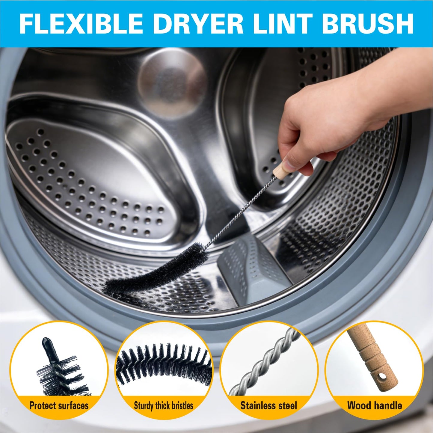 12Pcs Home Crevice Cleaning Brush Set for Kitchen Bathroom - Cup Lid Straw Dryer Vent Gap Cleaning Tools Household Cleaning Supplies